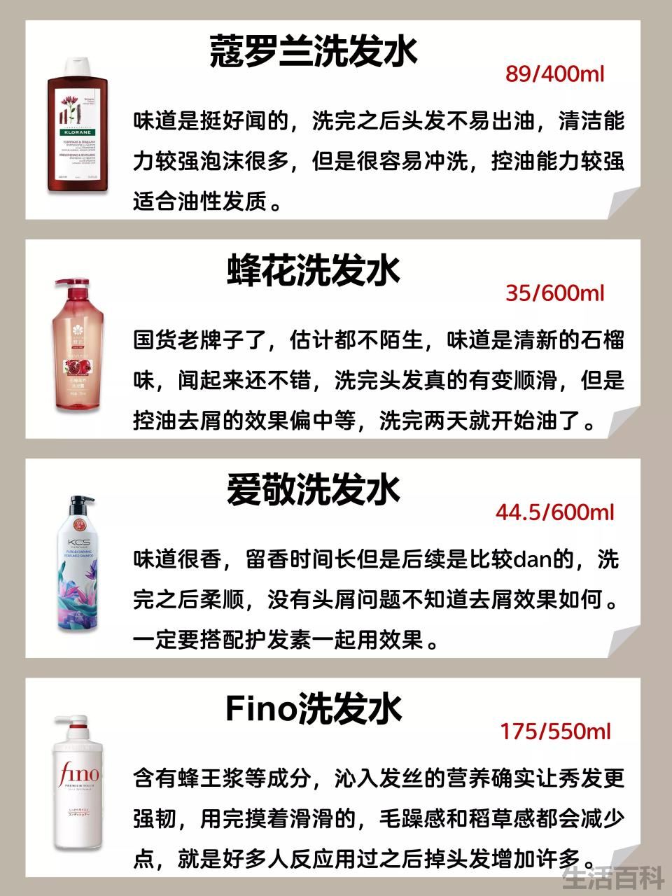 洗发水品牌排行榜前十名