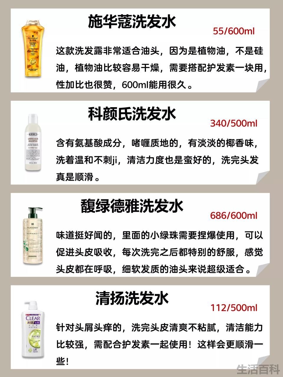 洗发水品牌排行榜前十名