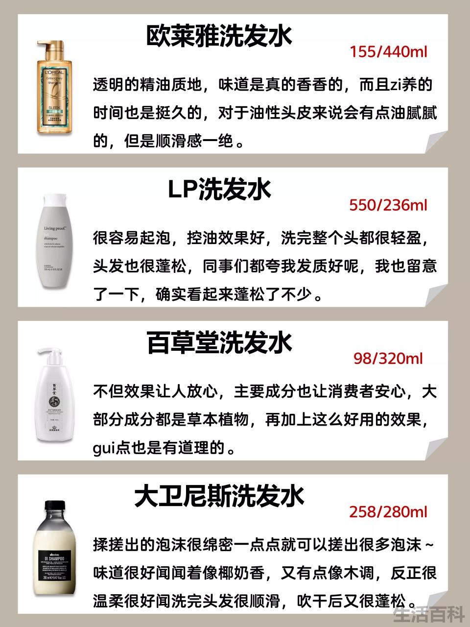 洗发水品牌排行榜前十名