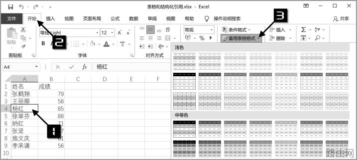 认识Excel“表格”的特点