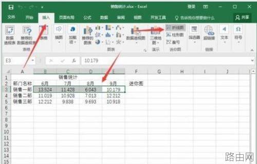 excel2016怎么添加迷你图