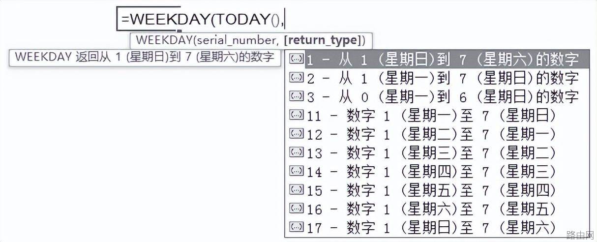 Excel星期及月份函数