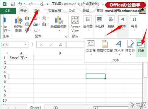 Excel2013如何插入对象文件?
