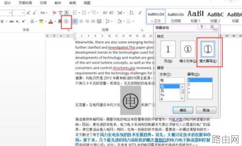 word 带圈字符