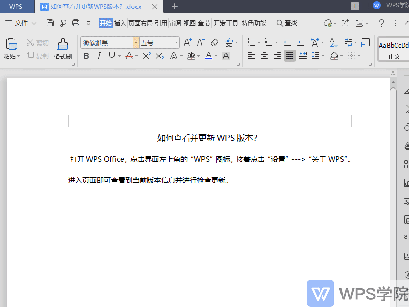 如何查看并更新WPS版本？